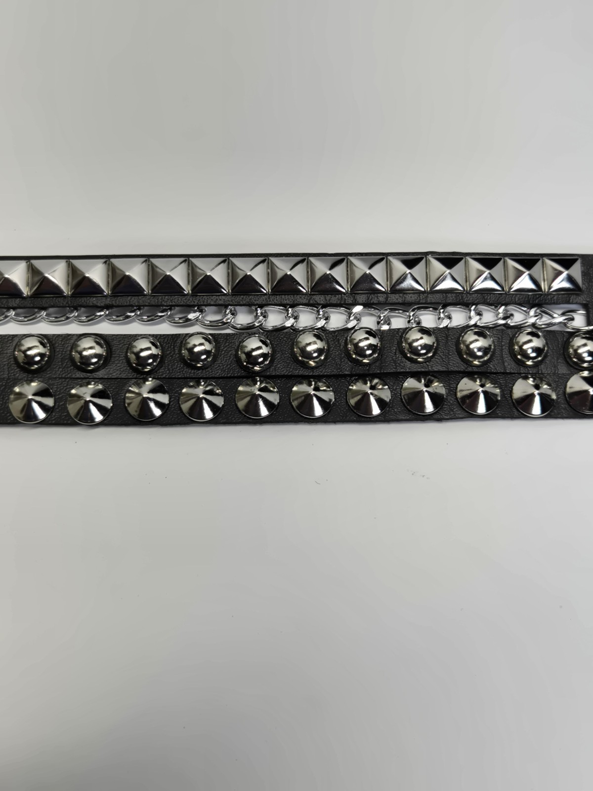 Faux Leather Spike Studded Wrist Bracelet Cuff Punk Rock Goth Cosplay