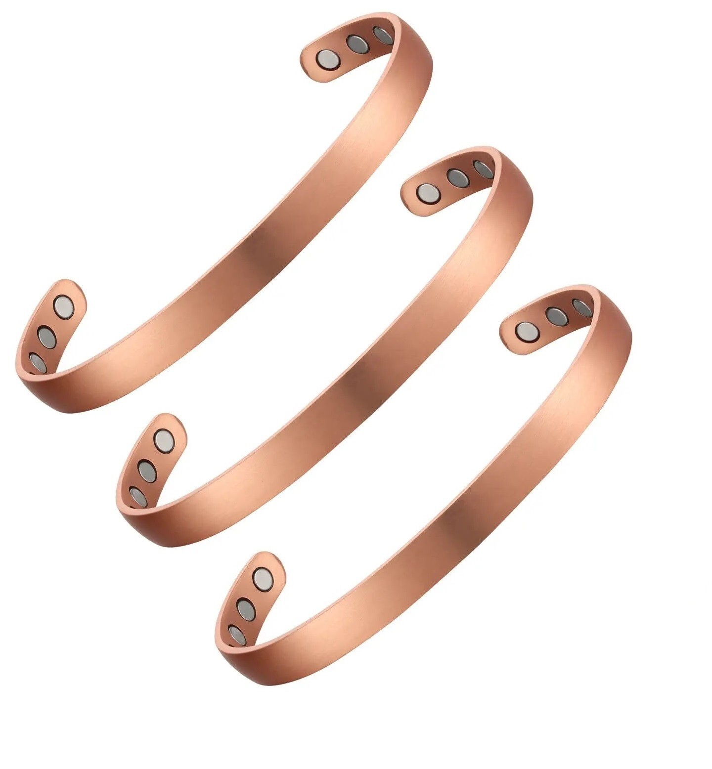 3 Pack Pure Copper Magnetic Bracelet Arthritis Pain Energy Therapy Cuff Bangle