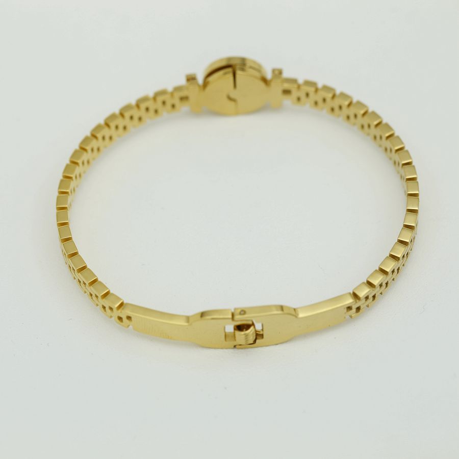 Women’s Stainless Steel Onyx Cuff Bangle Love Roman Numeral Gold plated Box