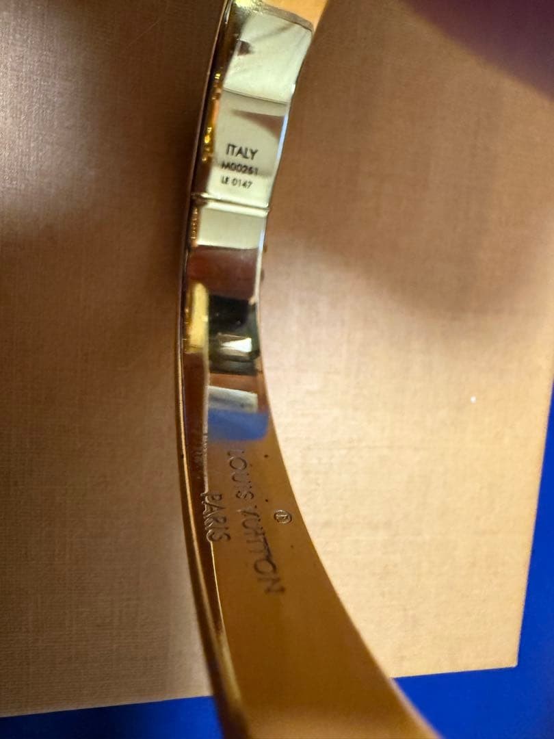 Louis Vuitton Cuff Nanogram Bangle S Bracelet Gold