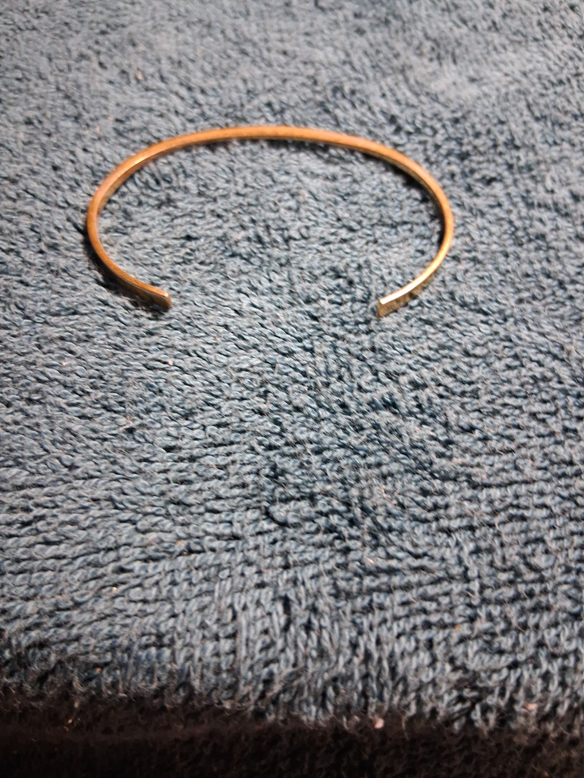 Avon Gold Tone Petite Open Cuff Bracelet Signed Minimalist Small Wrist