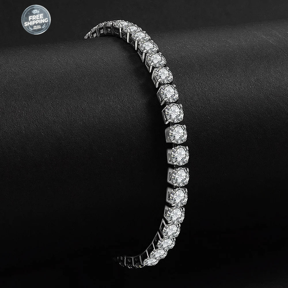 Women’s Tennis Bracelet 925 Sterling Silver Moissanite Wedding Jewelry Gift
