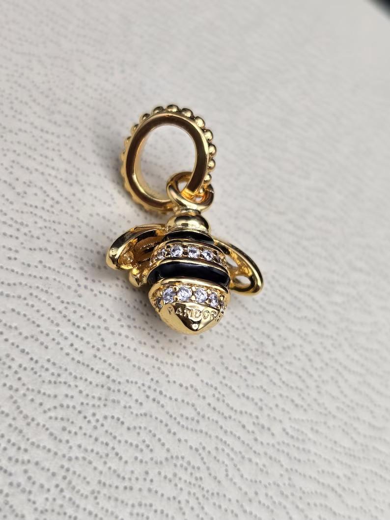 Authentic Pandora Shine Queen Bee Moment shine Dangle Charm