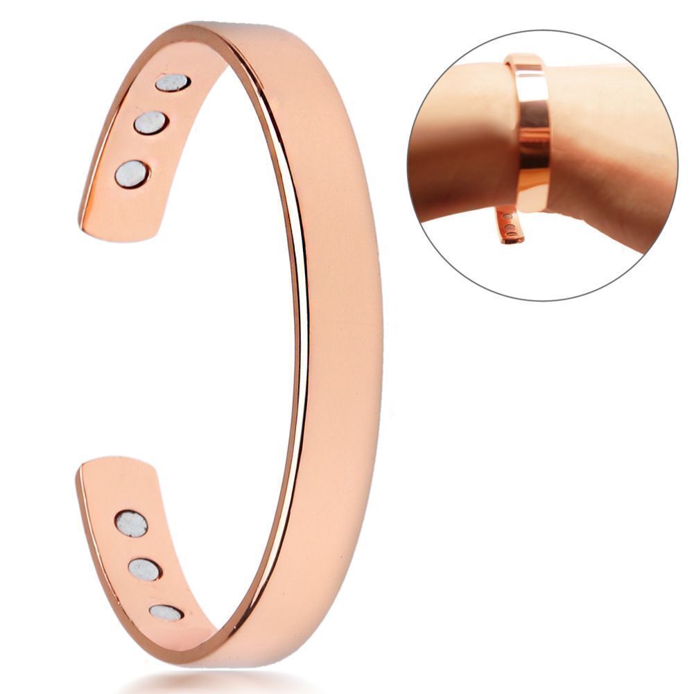 2PCS Copper Magnetic Bracelet for Men and Women Adjustable Bangle Jewelry Gifts