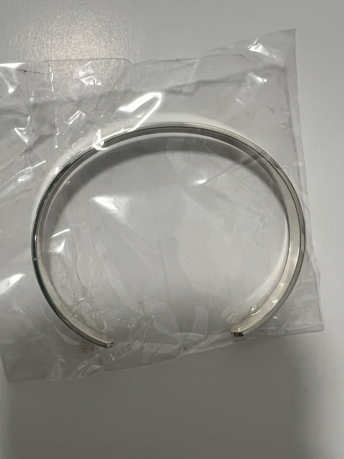 Silver Tone Open Cuff Bangle Bracelet, No Stone, Cuff Closure, Undated Era
