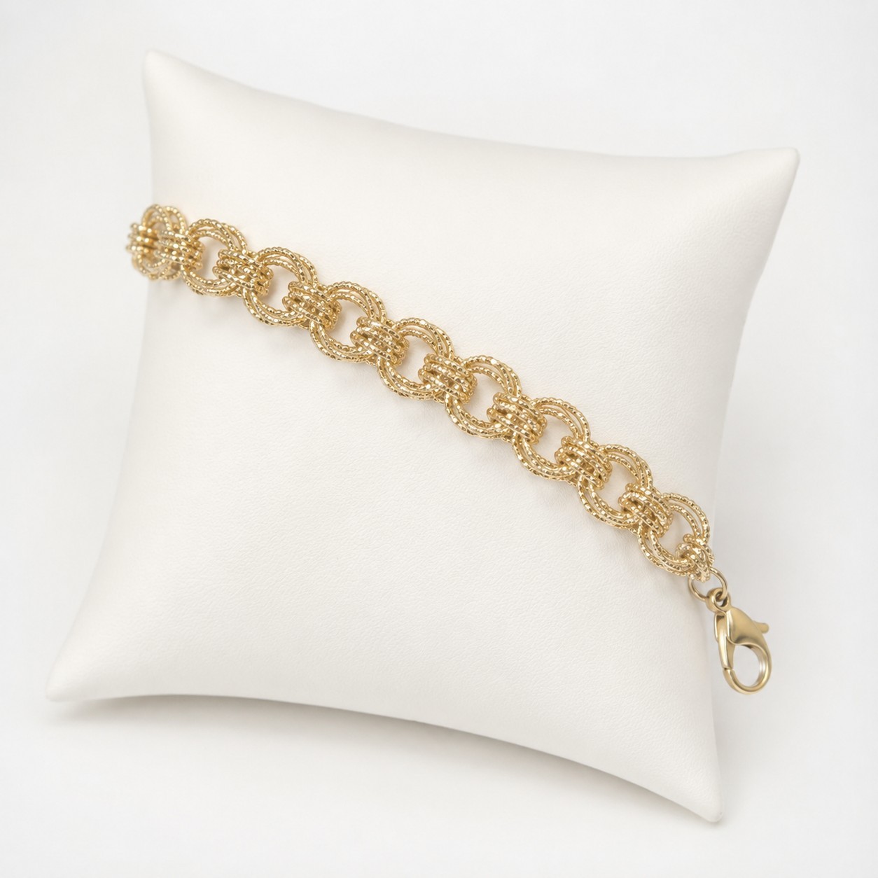 Gold Tone Chain Link Bracelet Metal Lobster Clasp, No Stone14K Gold Laminated