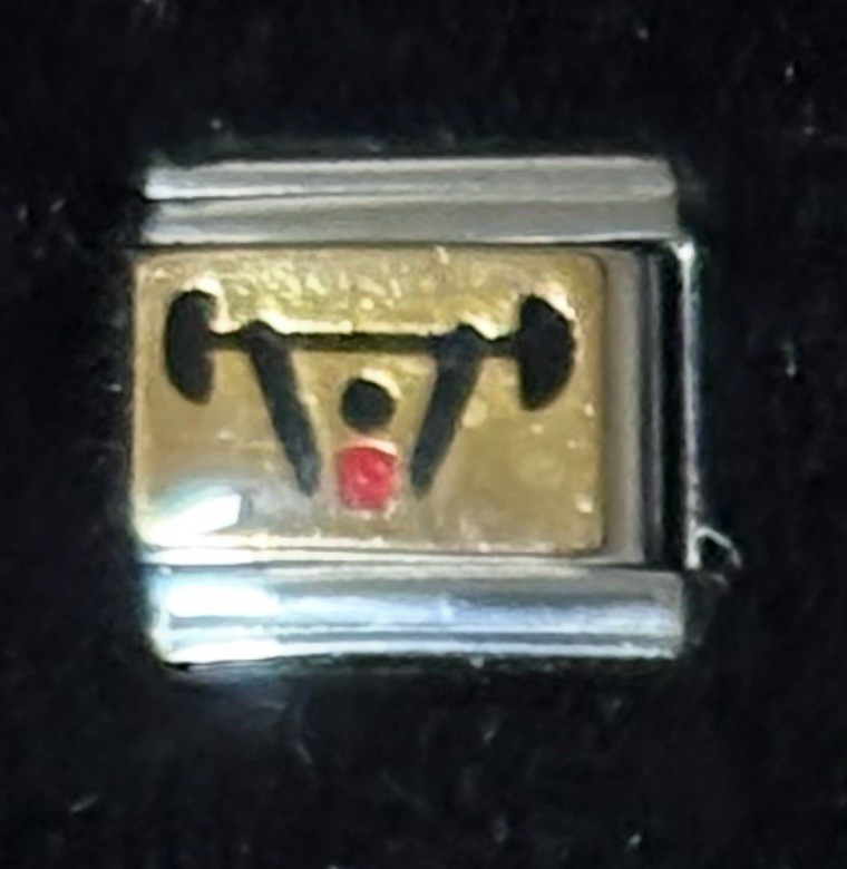 Weight Lifting ITALIAN CHARM ENAMEL 9MM K2020-2