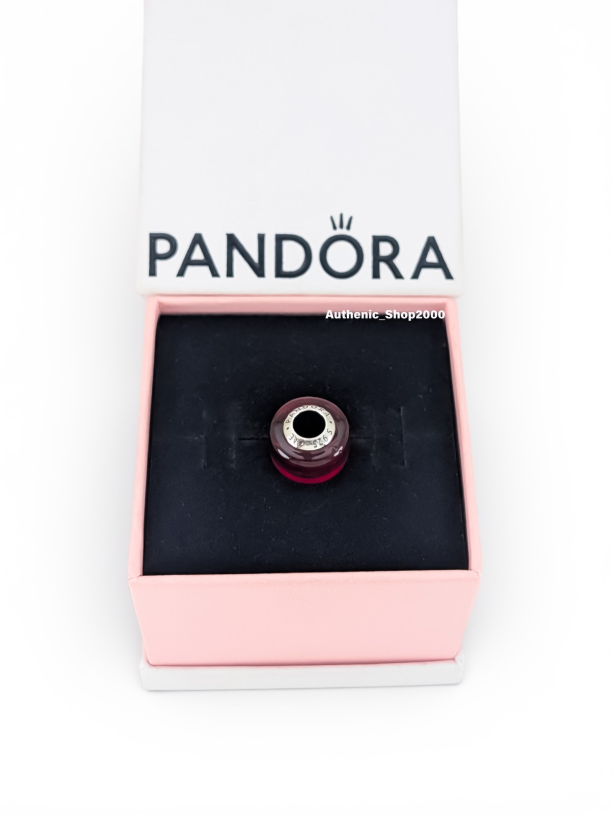 New 100% Authentic PANDORA 925 Ale Silver Red Murano Glass Charm 794425C00
