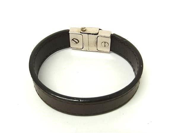 LOUIS VUITTON Louis Vuitton Bracelet Braclet Clip It Brown Leather Unisex Bangle