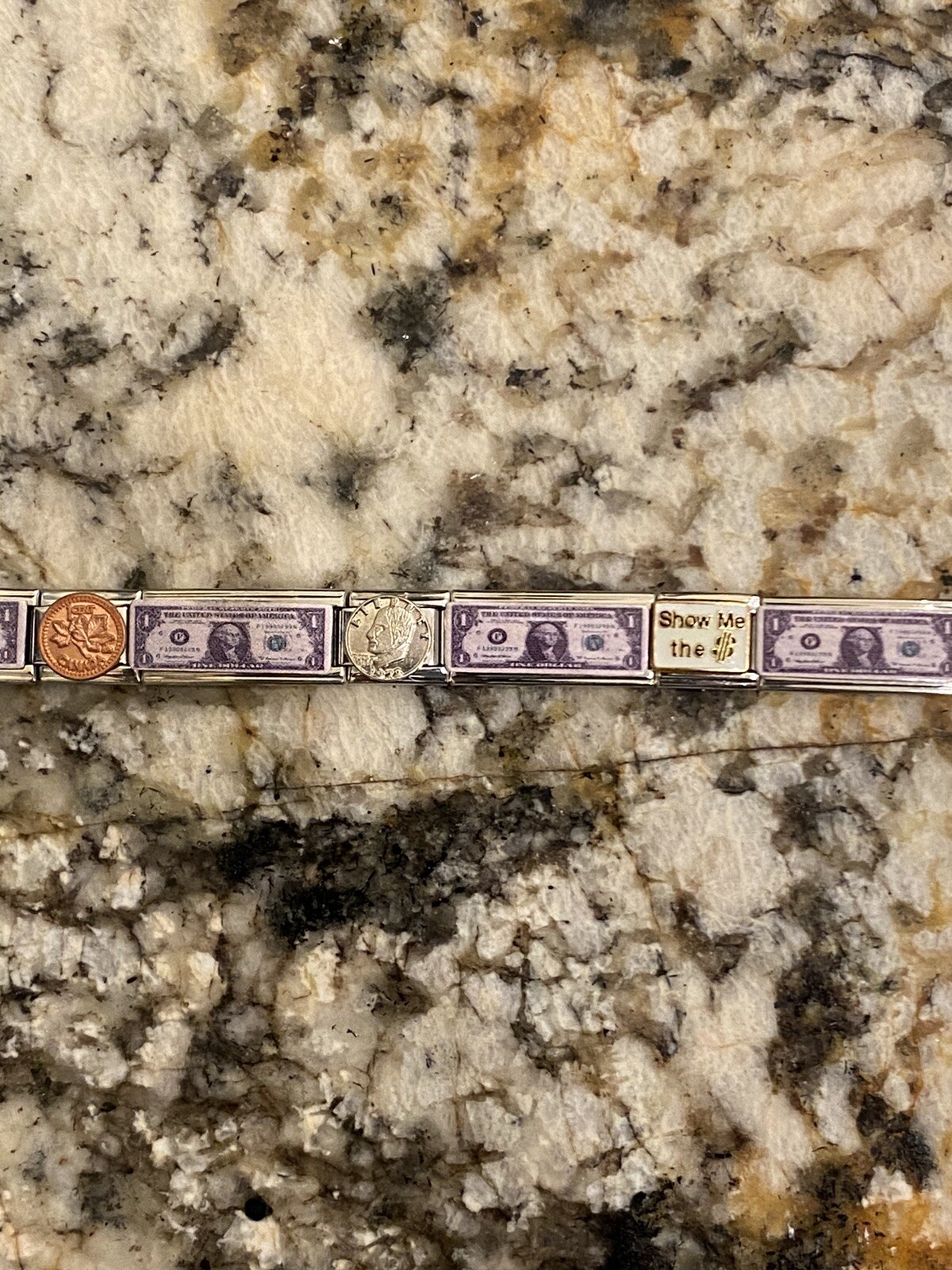 12 Charm Show Me The Money Italian Charm Bracelet New 9mm