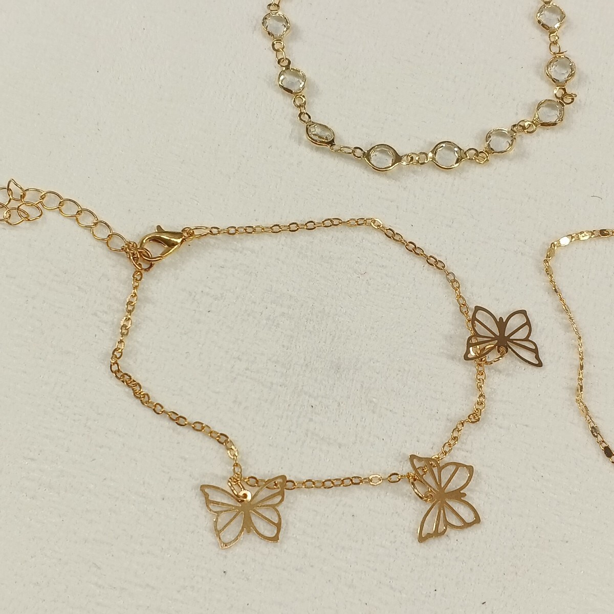 Set of 4pcs Women Bracelet Brass Plated Gold 8″ Length