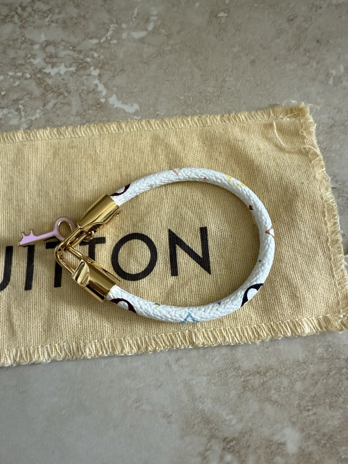 2003 Louis Vuitton x Takashi Murakami Multicolor Monogram Luck It Bracelet