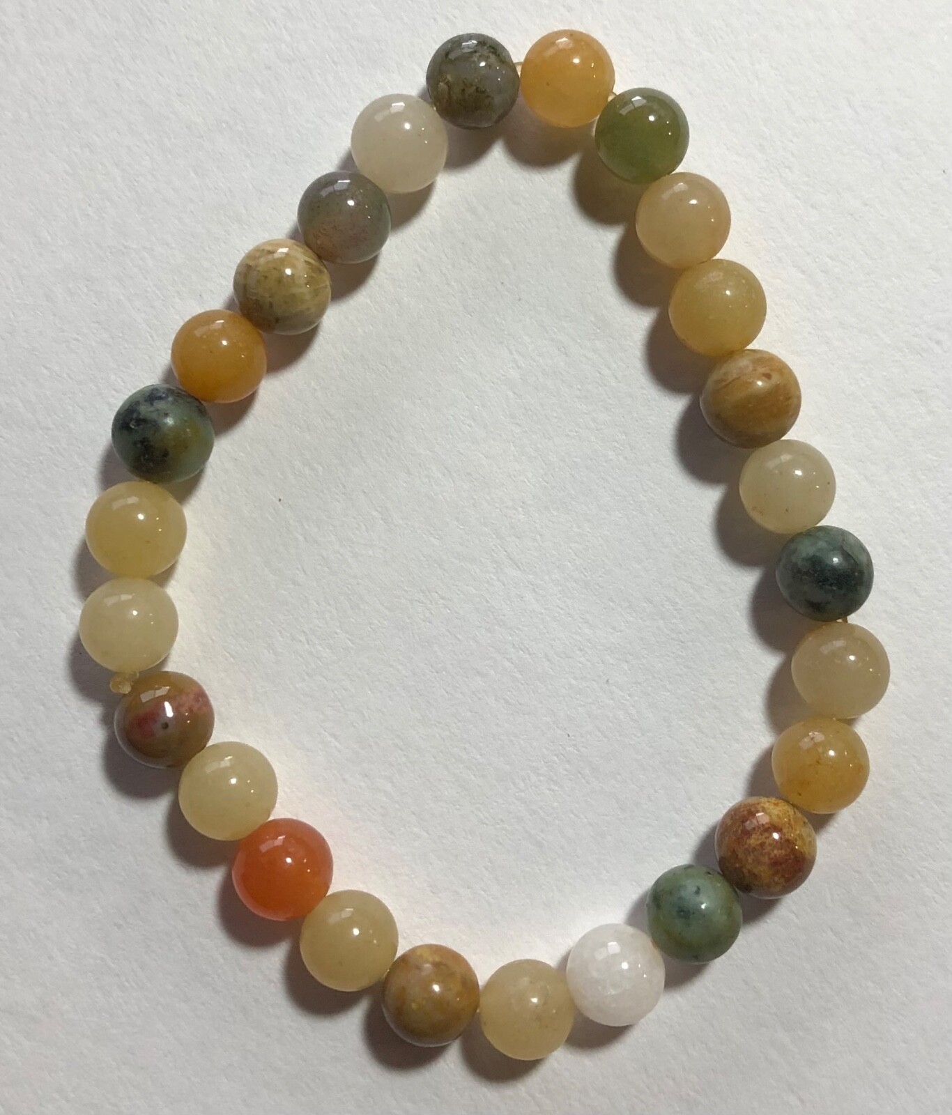 BEADED BRACELET : EARTH TONES – Shiny Round Beads – 6.4” – Fast Shipping