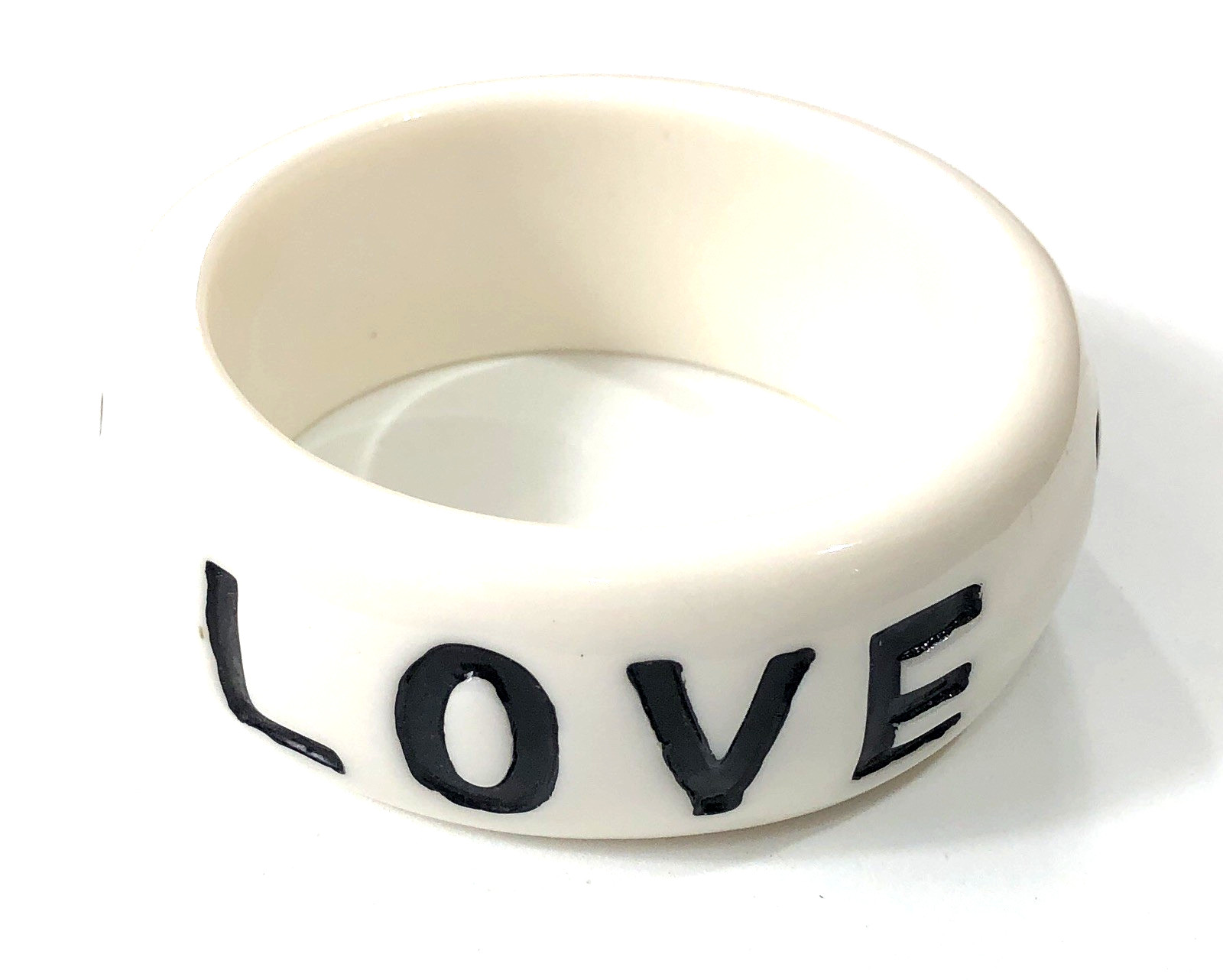 Love Bracelet Bangle Chunky Resin White – 8 in