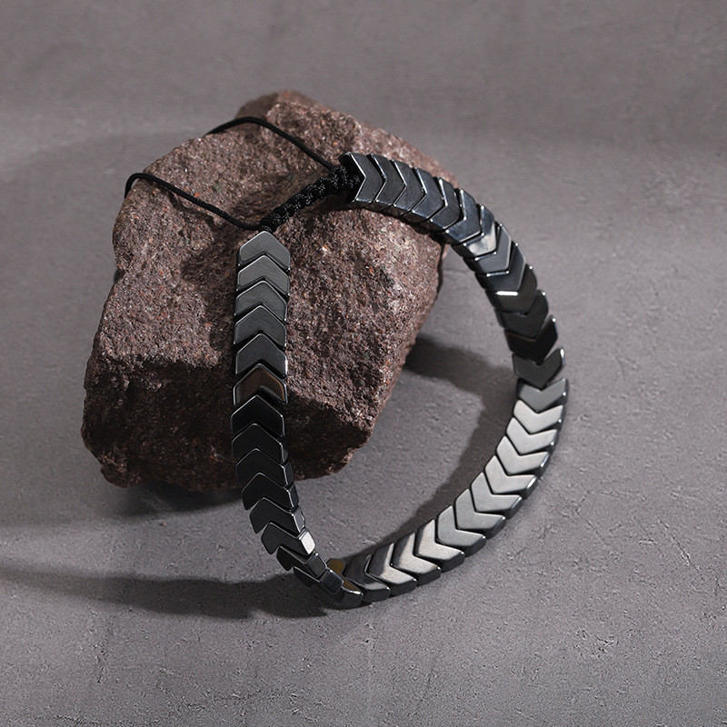 New Hematite Bracelet Natural Black Adjustable Healing Men Women Reiki