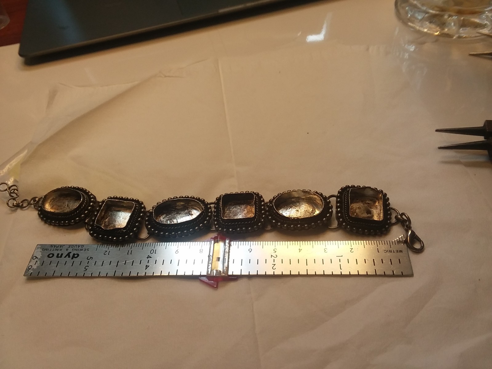7.5″-8.5″ Silver Tone Bohemian Style Blank Bracelet 07-01-2026