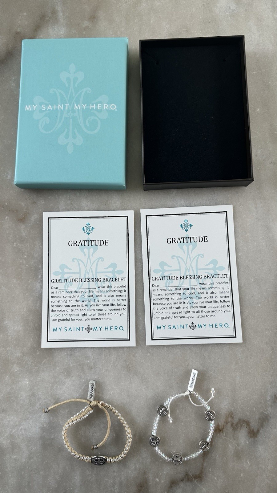 My Saint My Hero Gratitude Blessing Bracelet Set Of 2
