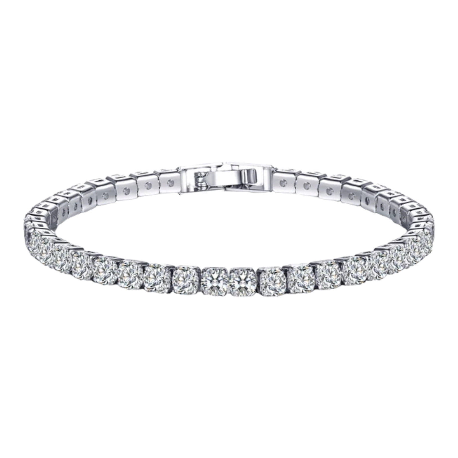 Silver Plated Tennis Bracelet With AAA Cubic Zirconia For Women, Great Gift