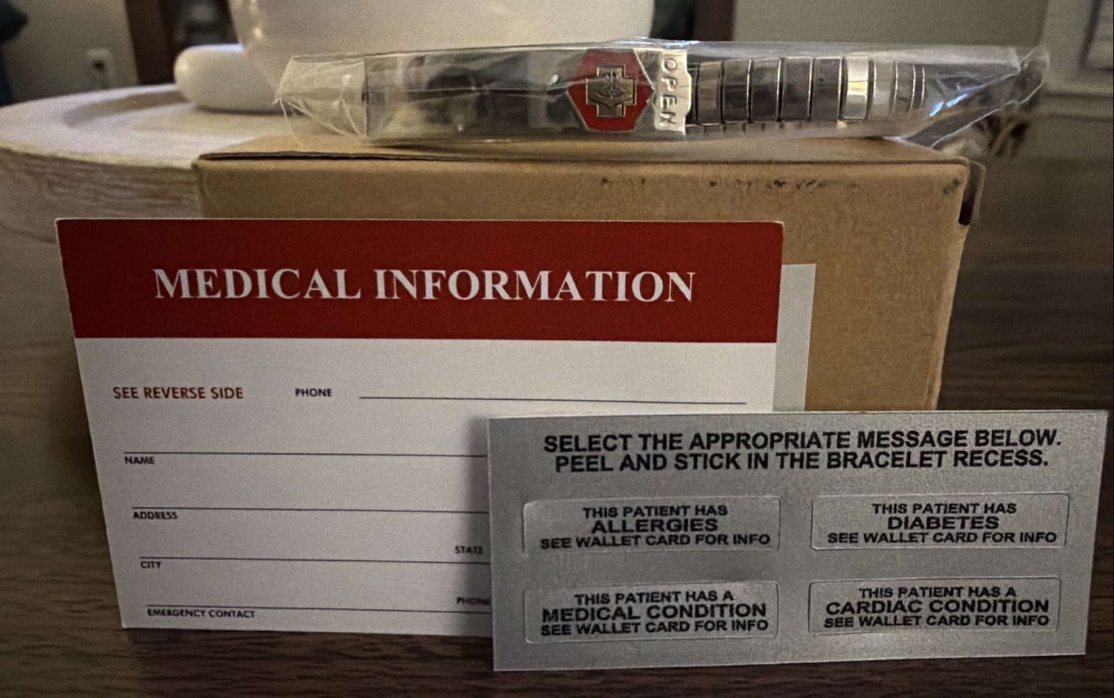 Women’s Personalized Medical Alert ID Stretch Bracelet Stainless Steel