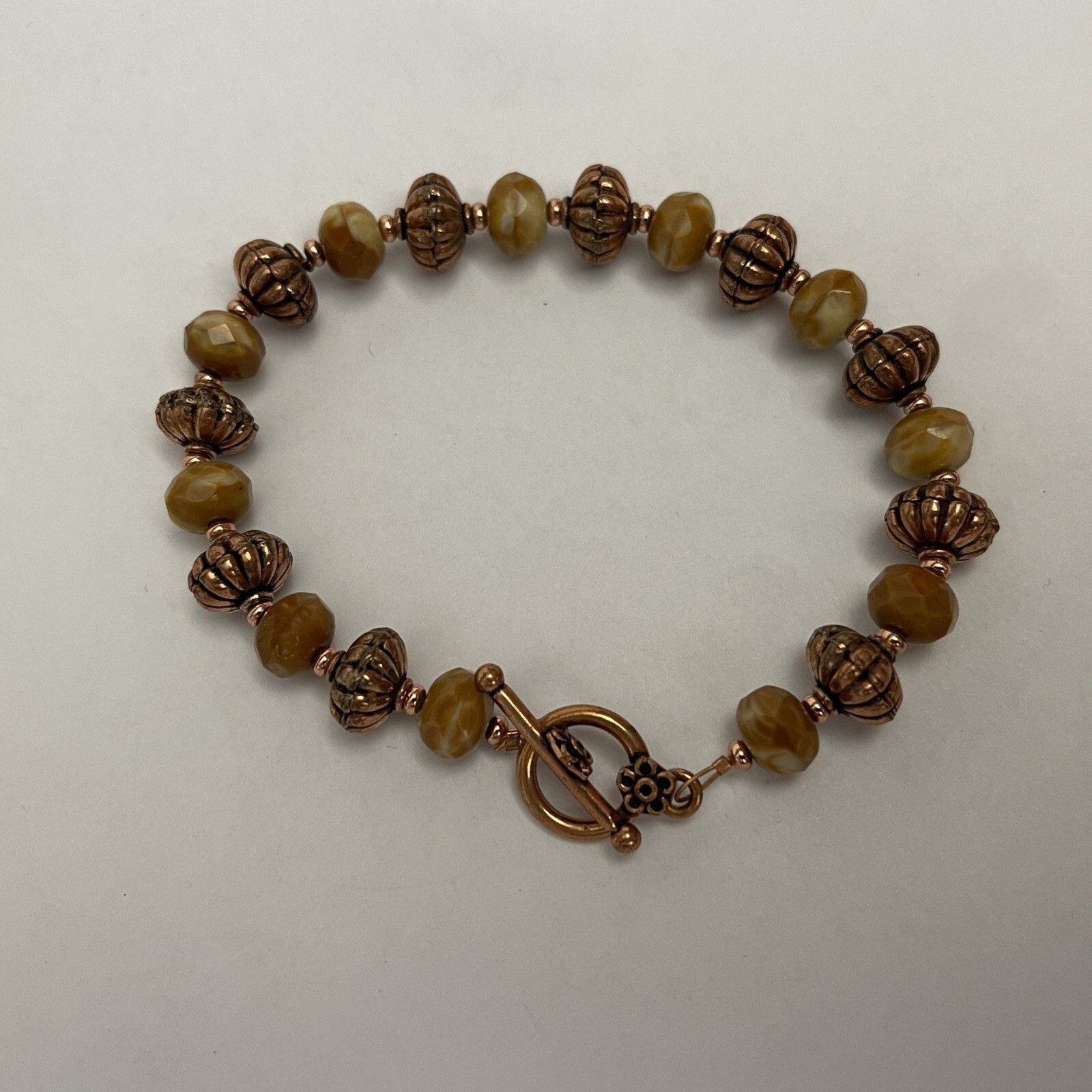 Beaded Beads Orange Brown Fashion Bracelet