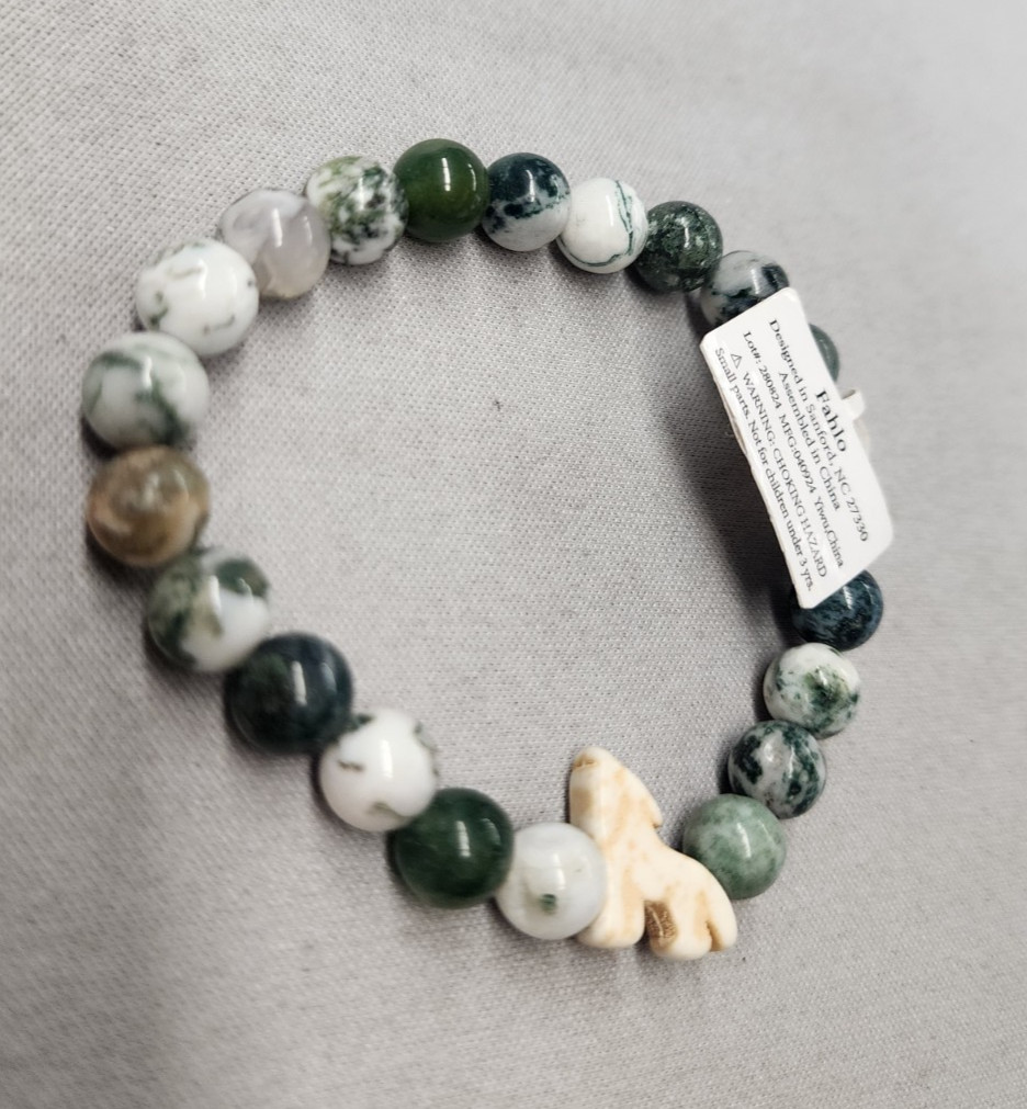 FAHLO Whale & Wolf Beaded Bracelet 7″ No Tracking Card