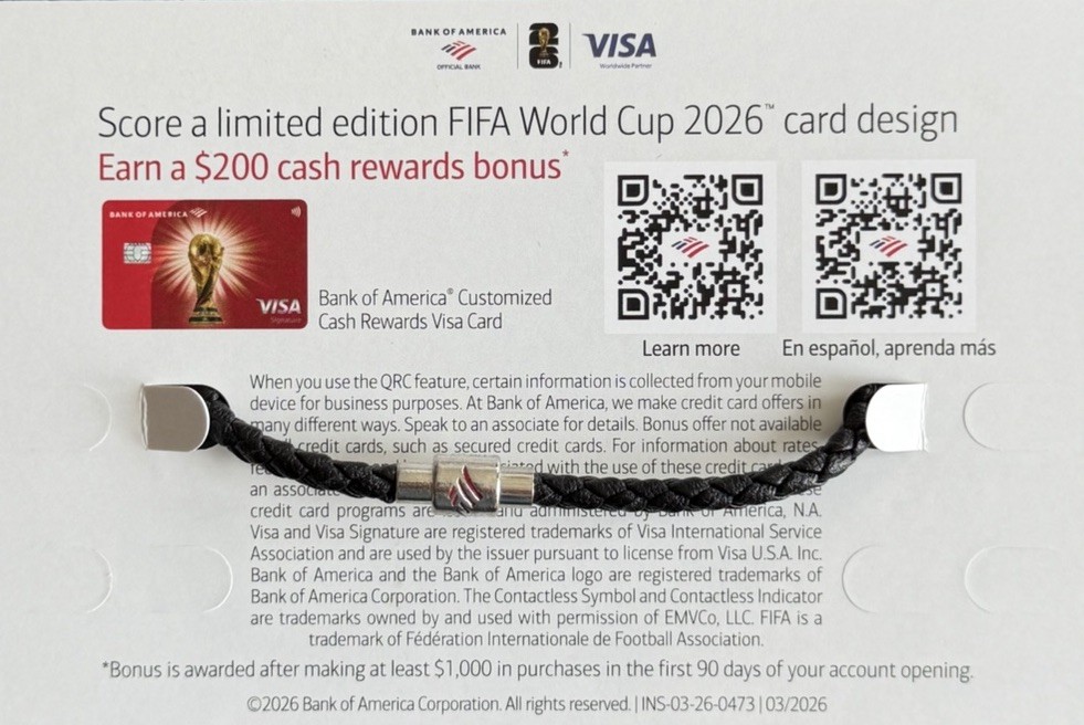 Bank of America World Cup 26 RARE WHITE FIFA Charm Bracelet