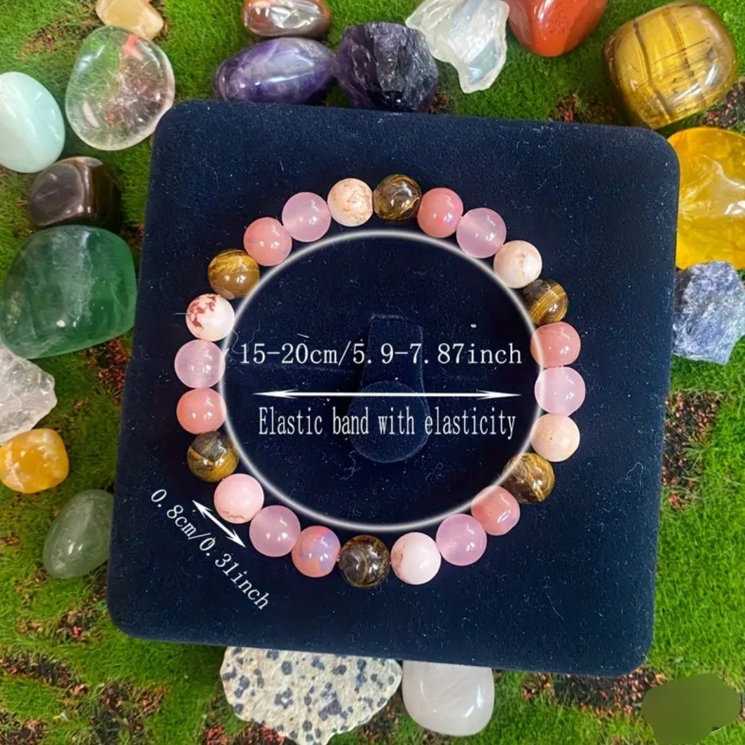 Multicolor Stone Round Bead Stretch Bracelet, No Clasp, Ball/Bead Chain
