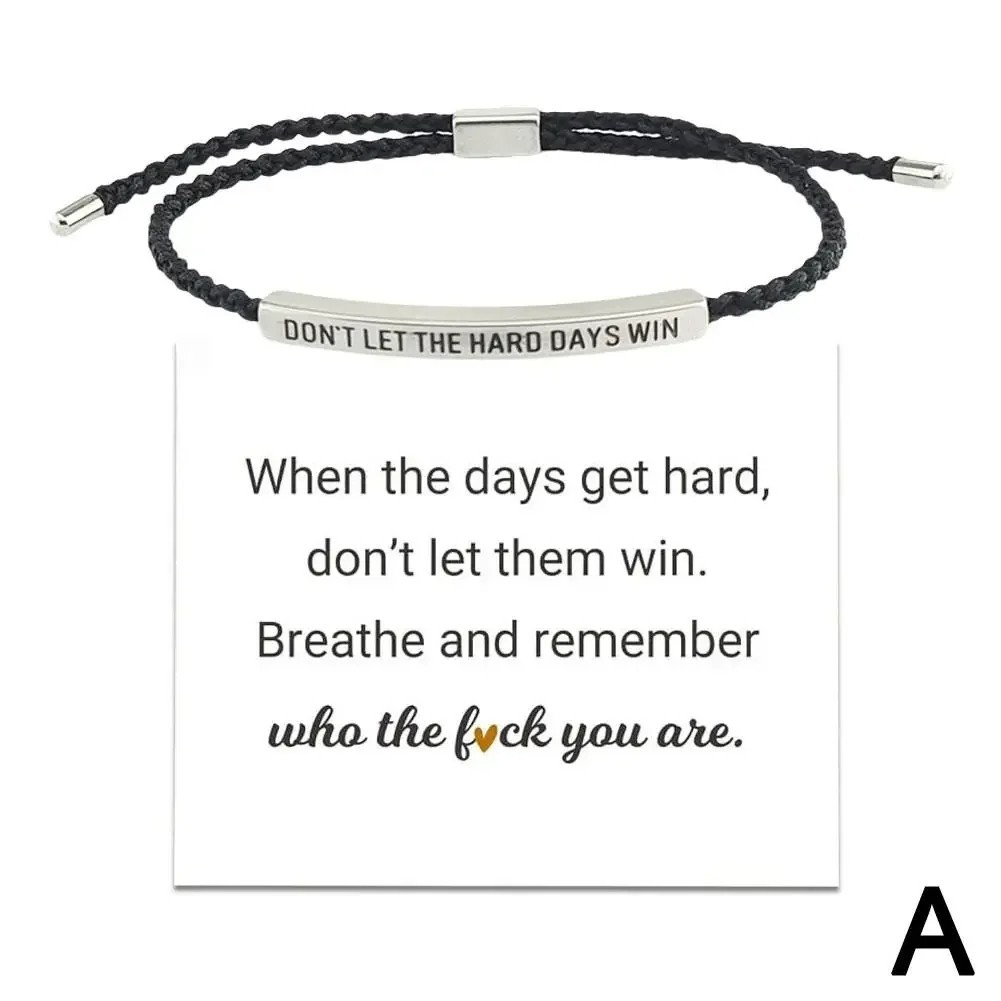 DON’T LET THE HARD DAYS WIN Motivational Tube Bracelets Birthday Gift for Friend