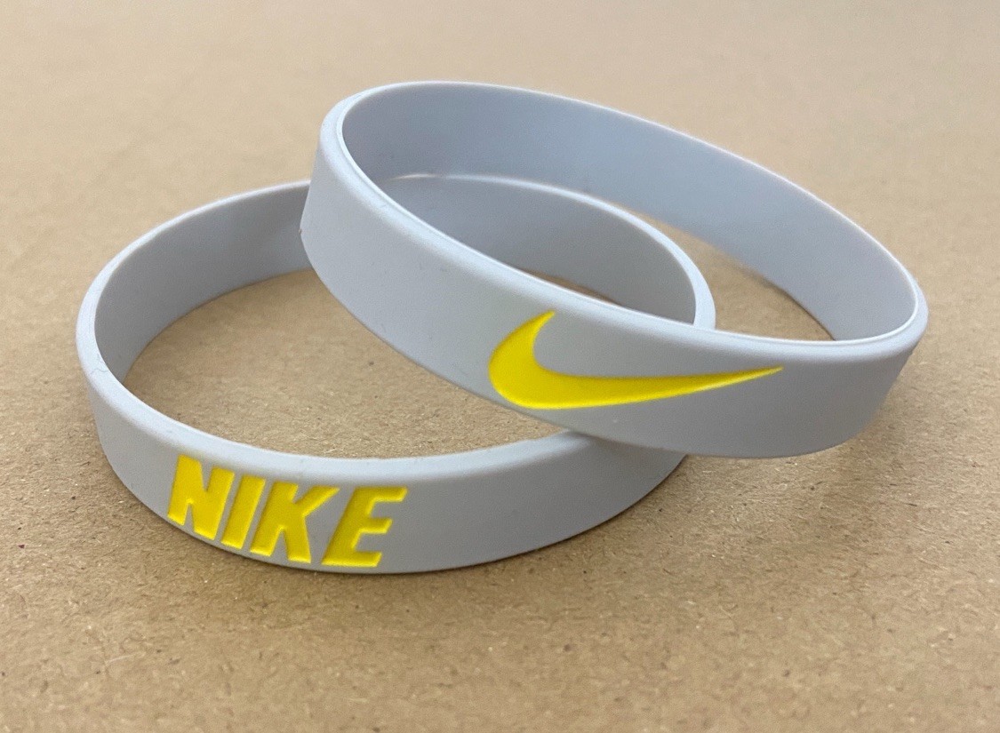Nike Baller Band Silicone Rubber Bracelet Gray Yellow Jordan 1 ⚡️