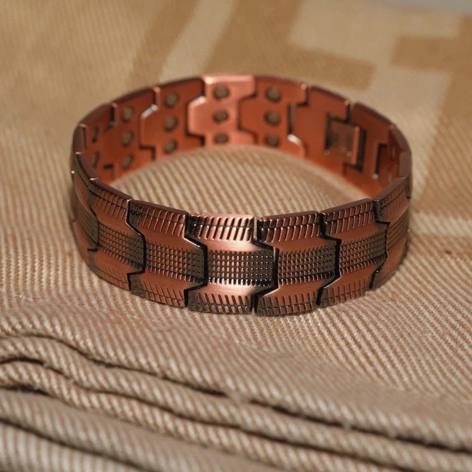 Adjustable Men’s Copper Magnetic Bracelet with Sizing Tool and Magnets