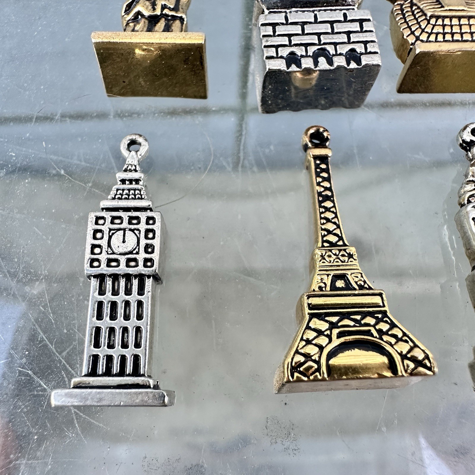 World Landmark Charm Lot 1” Travel Themed Pendant Lot Monument Souvenir Set