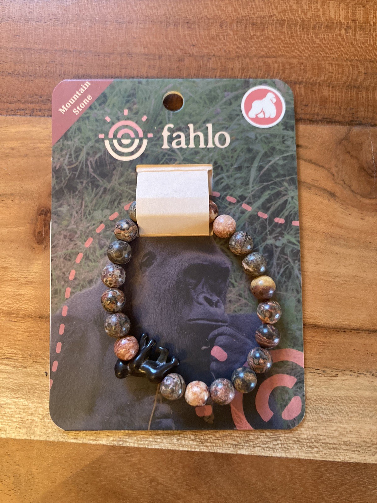 Fahlo Gorilla Tracking bracelet, Mountain Stone Endangered Species Jewelry NWT
