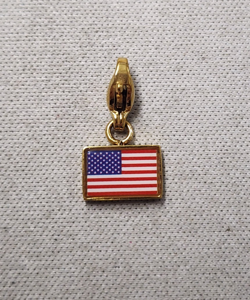 Exchange Life 18K Gold Plated United States Flag Charm 17mm
