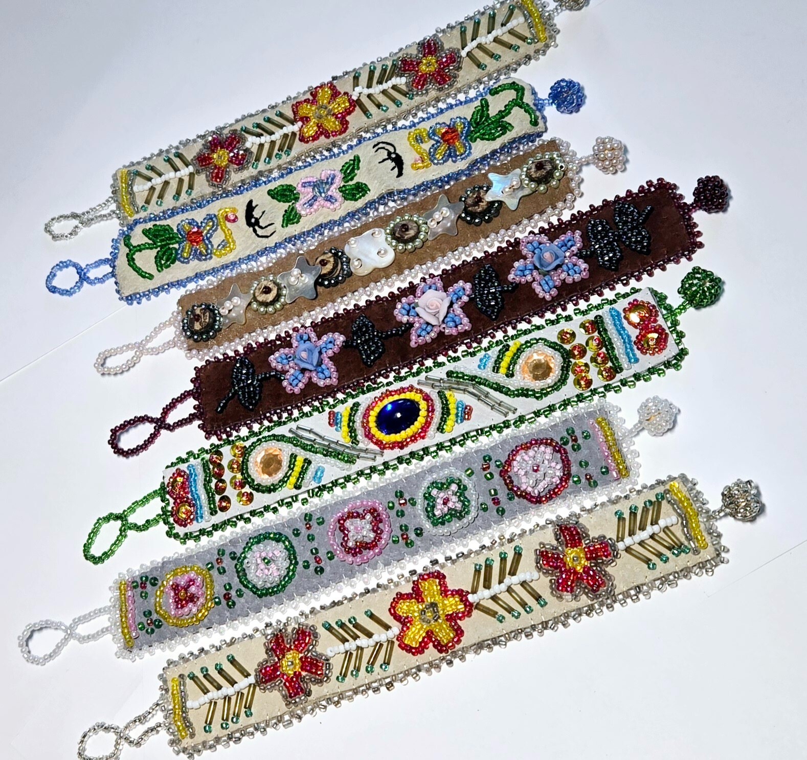 Colorful Bracelets Wholesale Lot of 12 Multi Color Handmade Stone flower Star