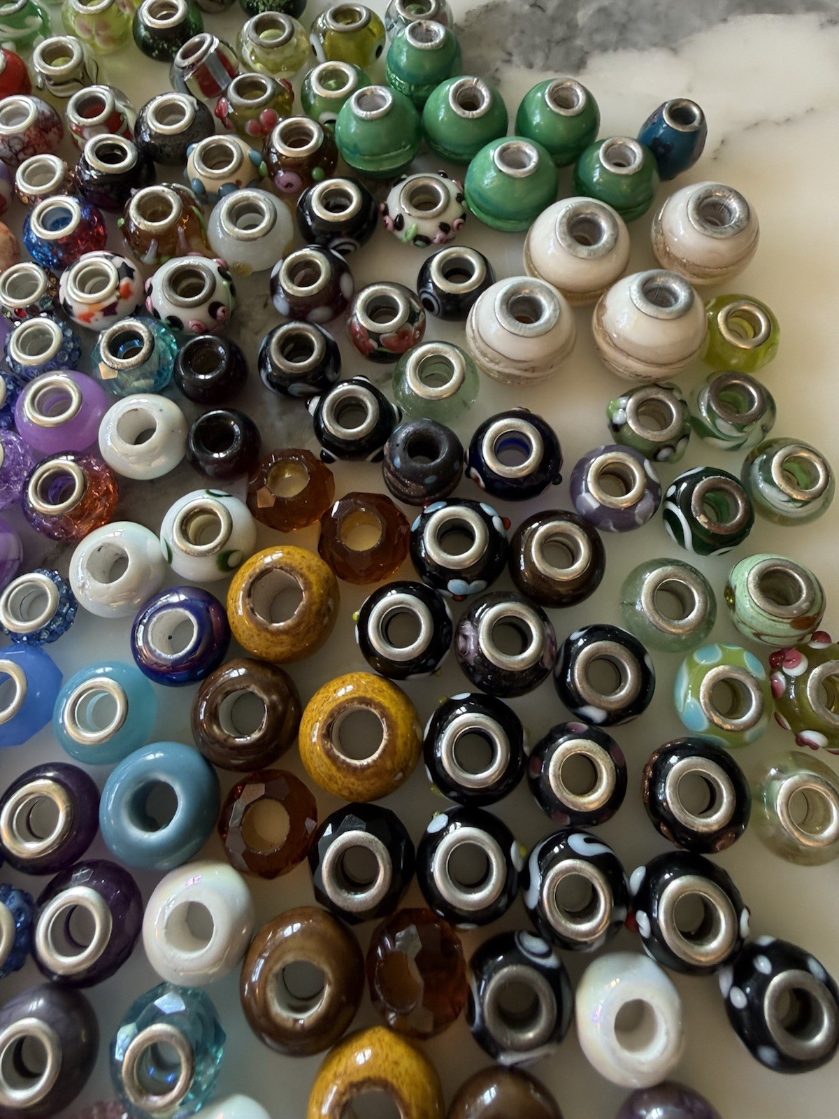 Over 700 European Style Beads Inc Murano Lamp Work Clay Ceramic Plastic & Charms