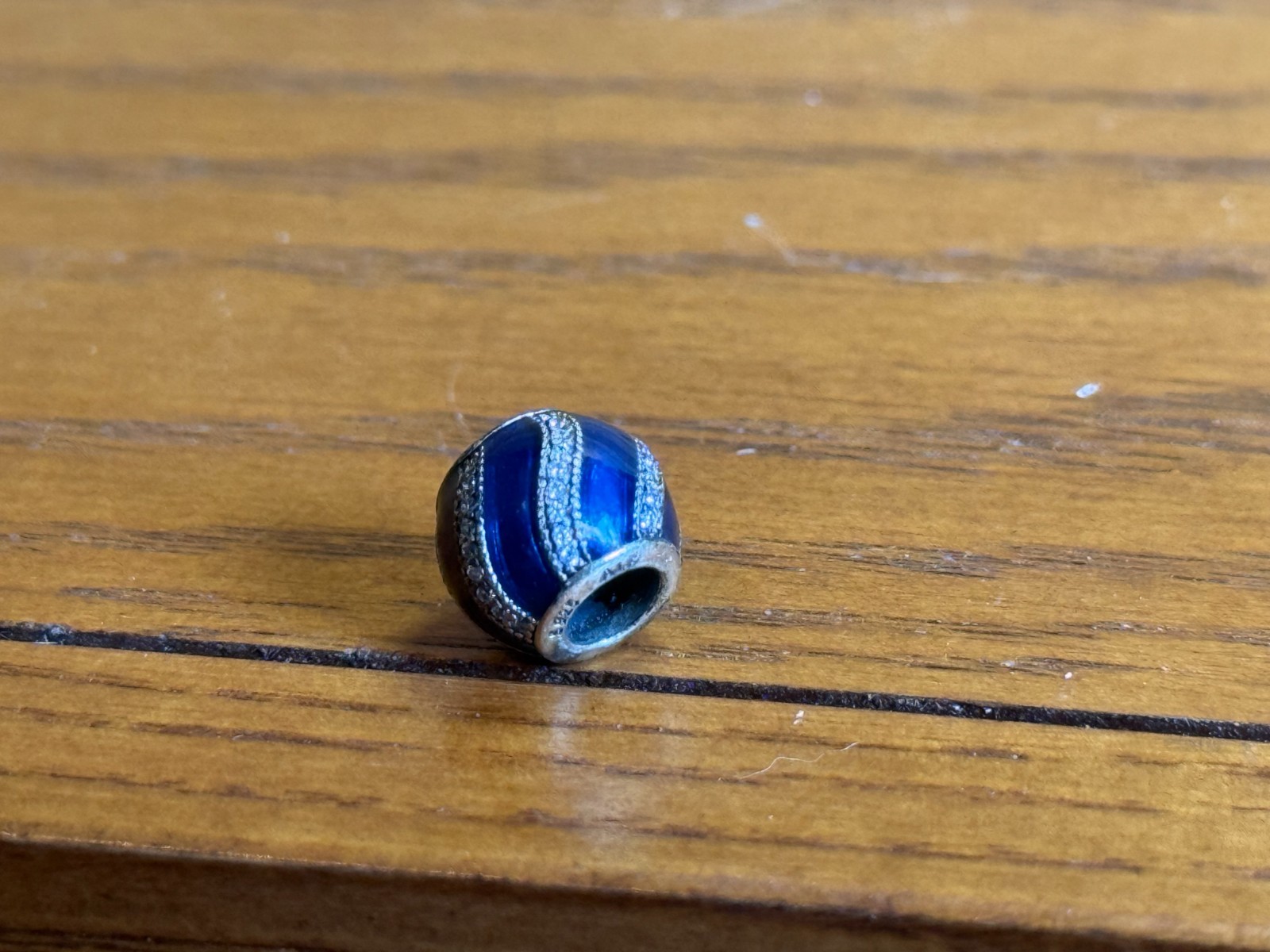 Authentic Pandora Royal Blue Adornment Charm Retired Sterling Silver P-236