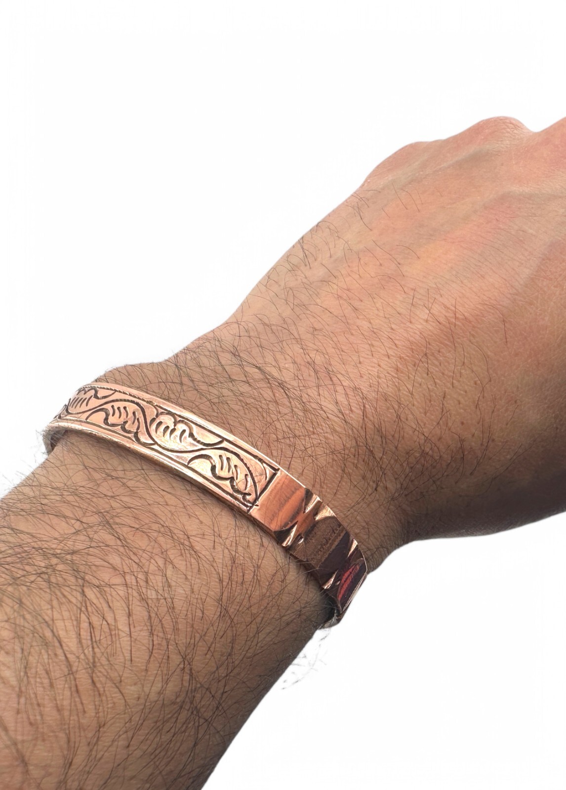 100% Copper Medicine Bracelet. Medium Thickness Carved Arthritis Pain Therapy.