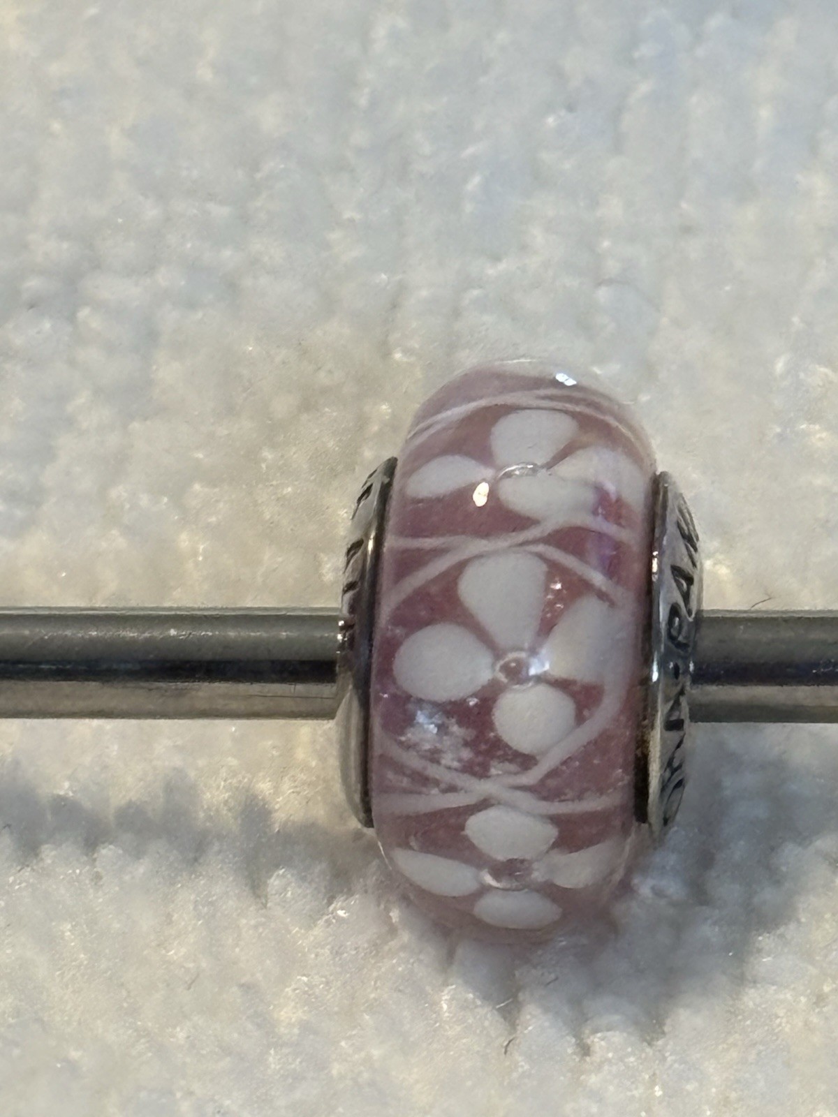 Pandora Pink Field of Flowers Murano Glass Charm