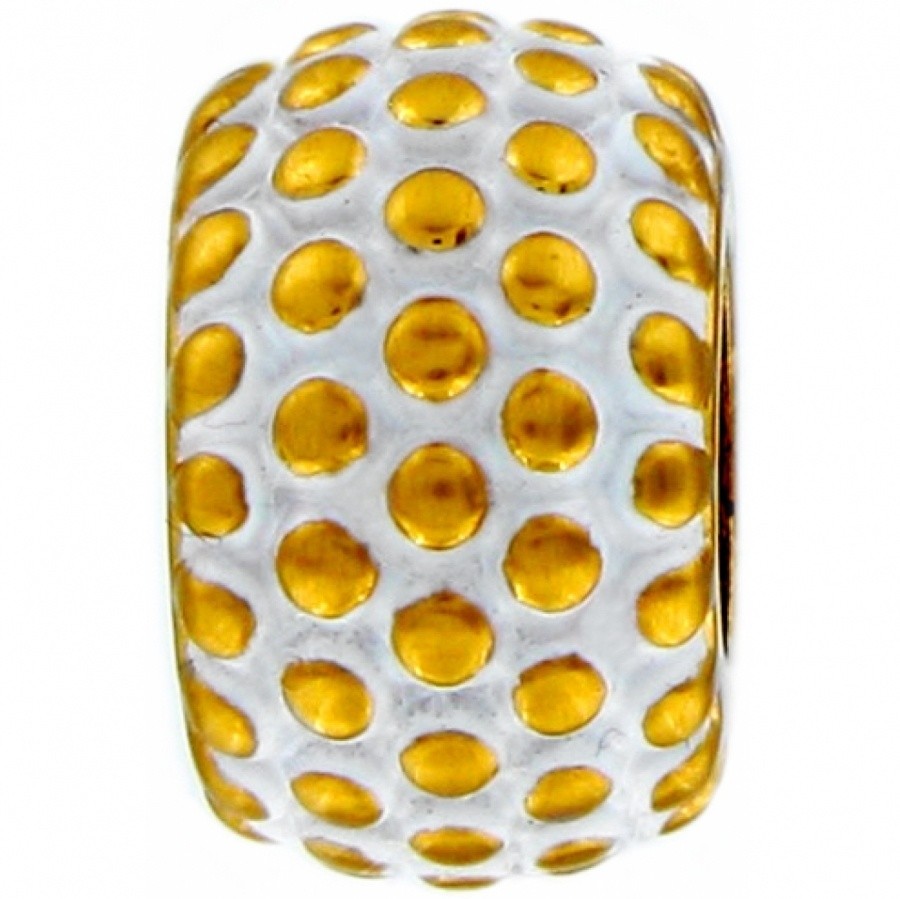 NEW Brighton SIMPLICITY Gold White Brushed Charm Bead RETIRED