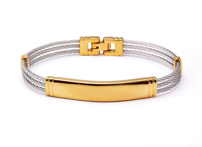 Bracelet Men Women Jewelry Luxury Stainless Steel female Cuff Sporty