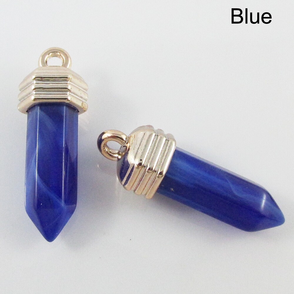 Bulk Pack of 5 Bullet Pendants Acrylic 37x13mm Select Colour