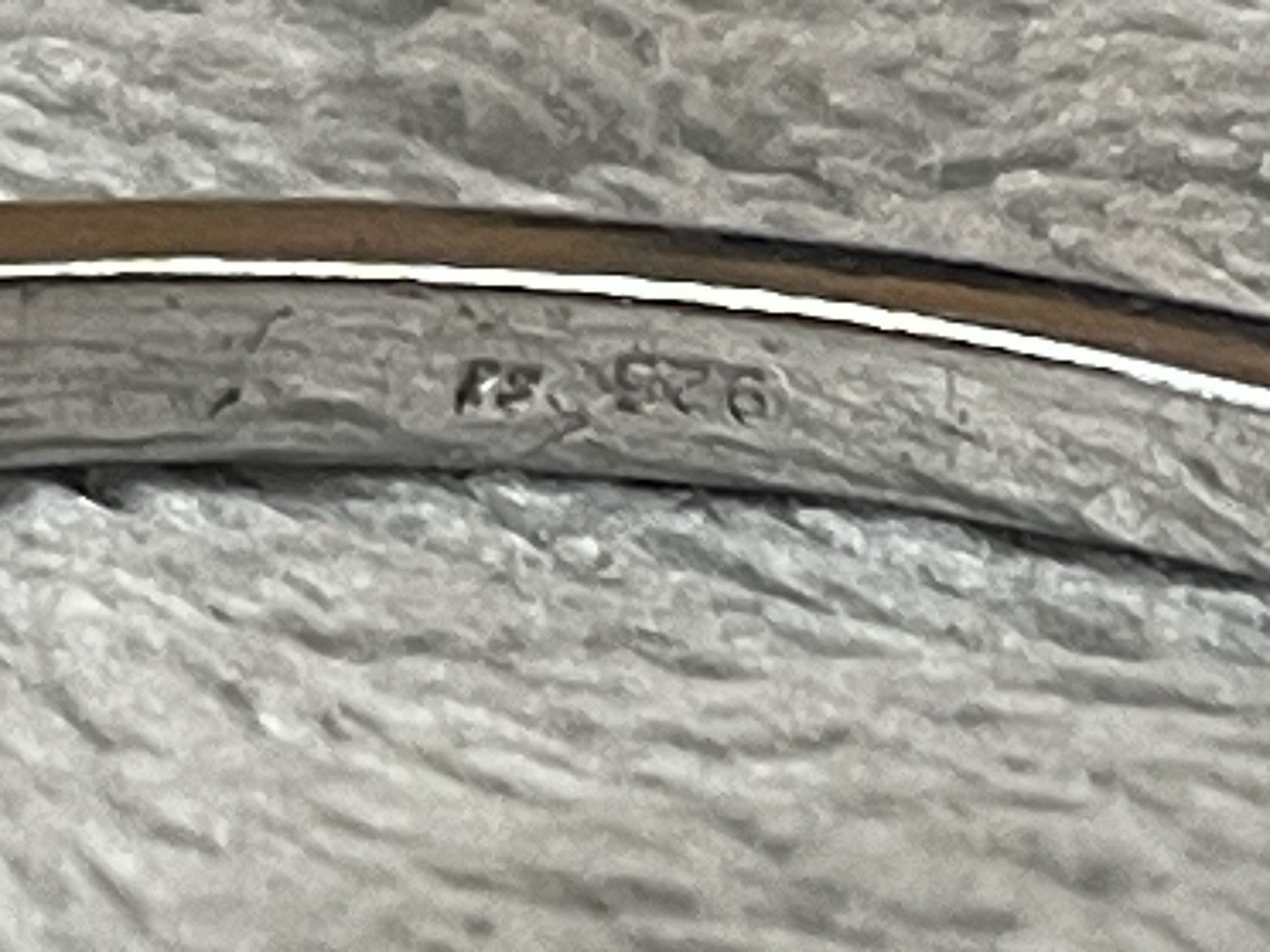 Sterling Silver Hinged Oval Bangle Bracelet W/Cubic Zirconias 6.5” Inch
