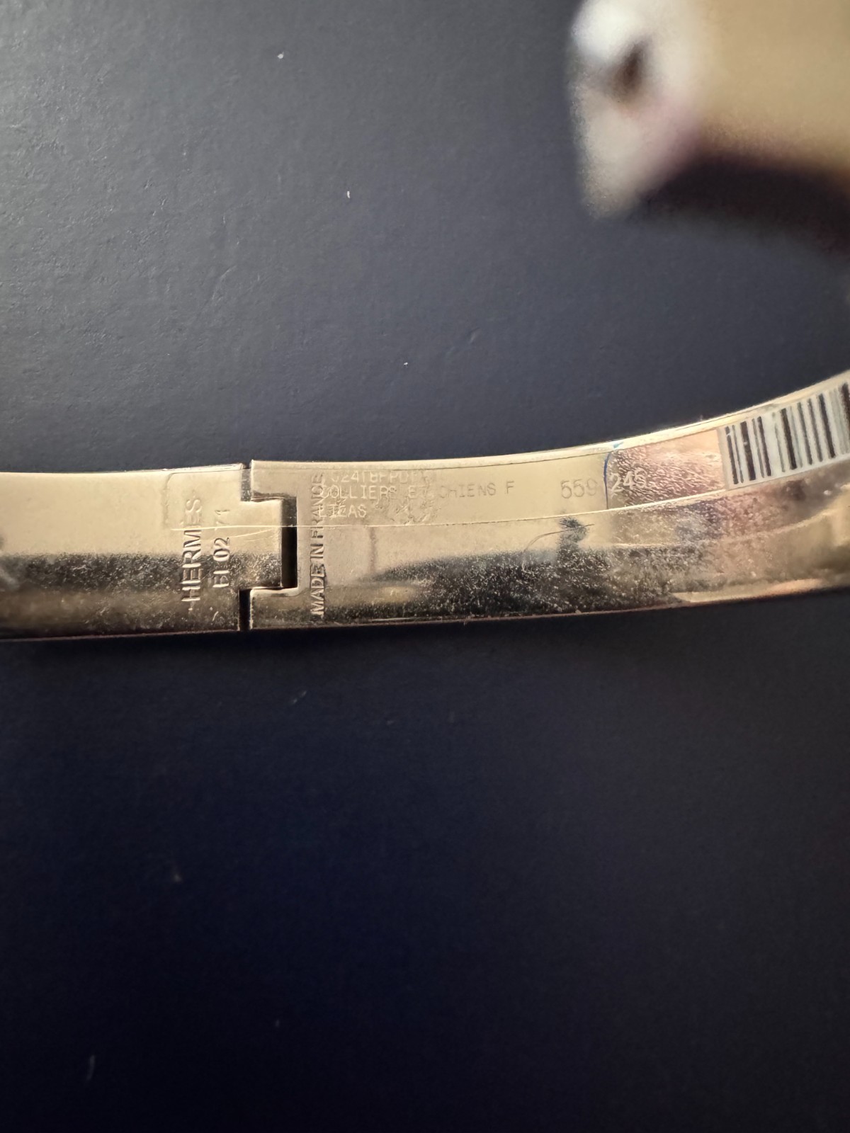 HERMÈS Enamel Clic H Colliers de Chien Four Dog Palladium PM Bracelet