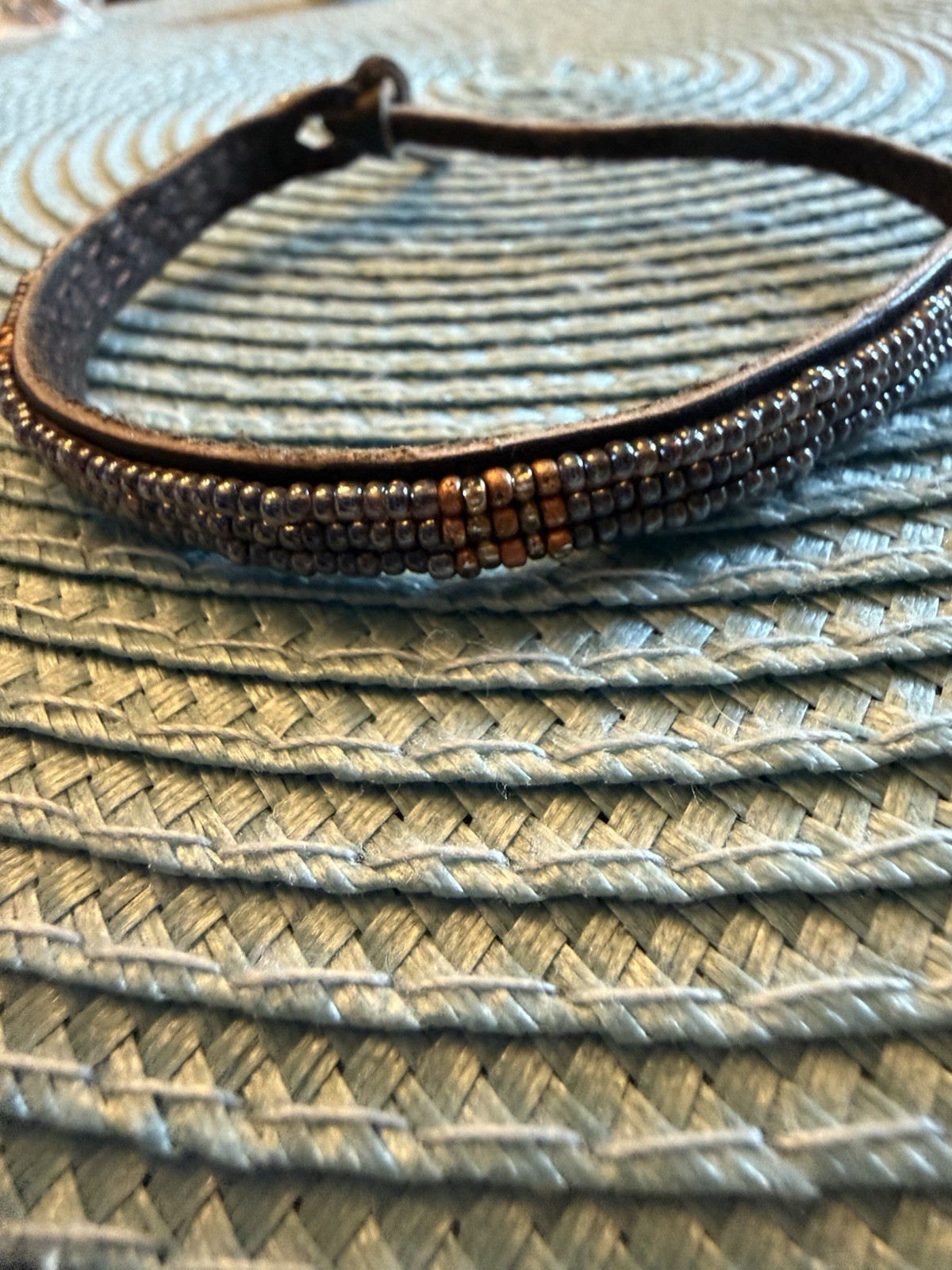 Vintage Chan Luu Bead And Leather Bracelet