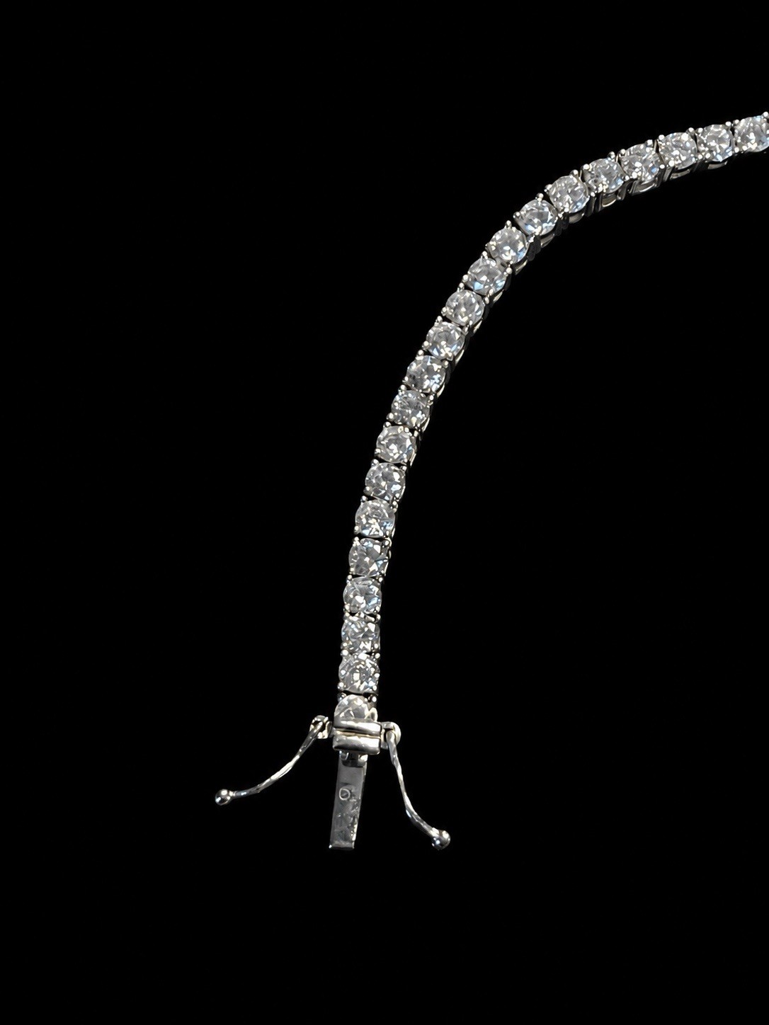 925 Sterling Silver Tennis Bracelet 3mm 8” Unisex Dual Safety Clasp