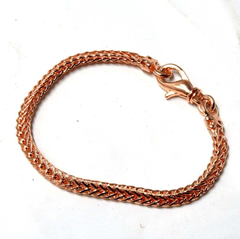 Pure Copper Snake Chain Bracelet Copper Arthritis Pain Relief Biker Bracelet
