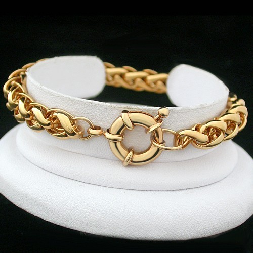 7″ Ladies 7mm Round WHEAT LINK BOLT RING CLASP 14ct Gold GL Bracelet LIFE GUAR