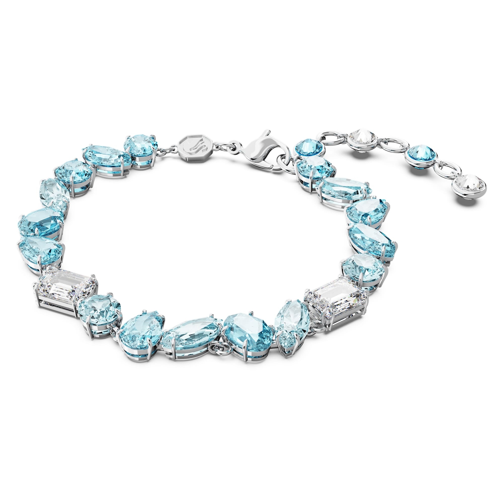 Swarovski Gema Bracelet Mixed Cuts, Blue, Rhodium Plated Model 5666018