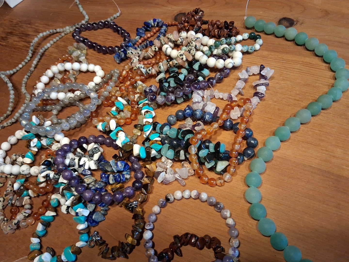Stone Chips Beaded Stretchy Bracelet Mixed Wholesale Lot