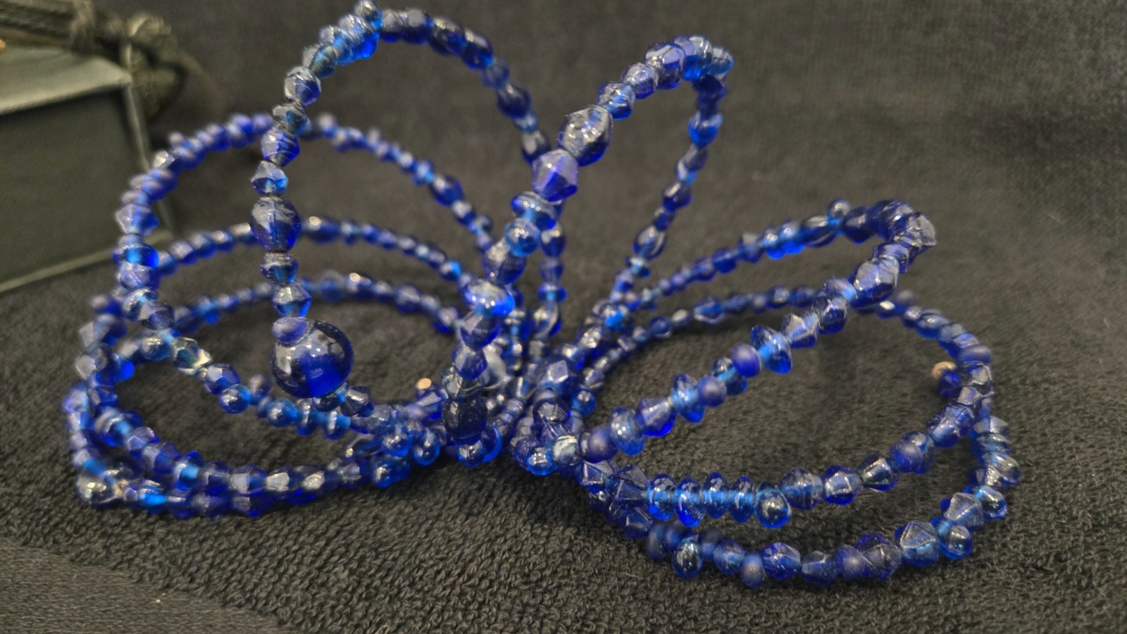 Blue beaded Armlet stretchable, good condition